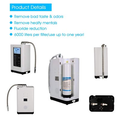Alkaline Water Ionizer Hydrogen Water Machine with 3.8 Inch LCD Screen 2000W Power and 2.0L/min Flow Rate